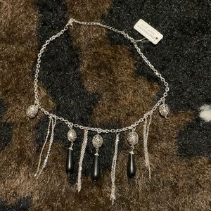 NWT black and silver short necklace